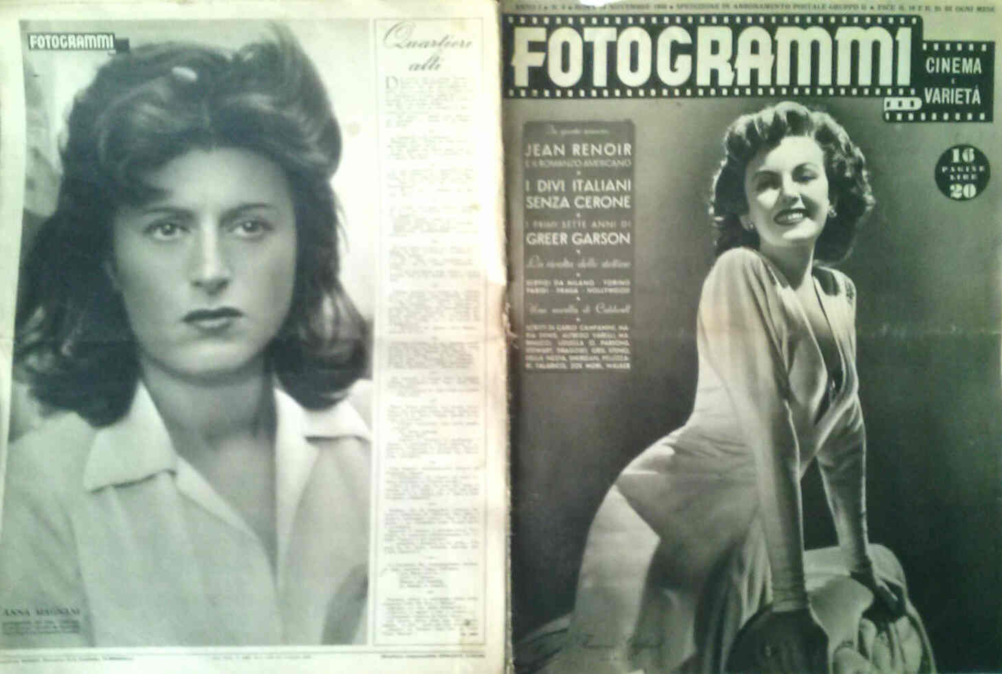 FOTOGRAMMI magazine side cover Issue 10 10 November 1946