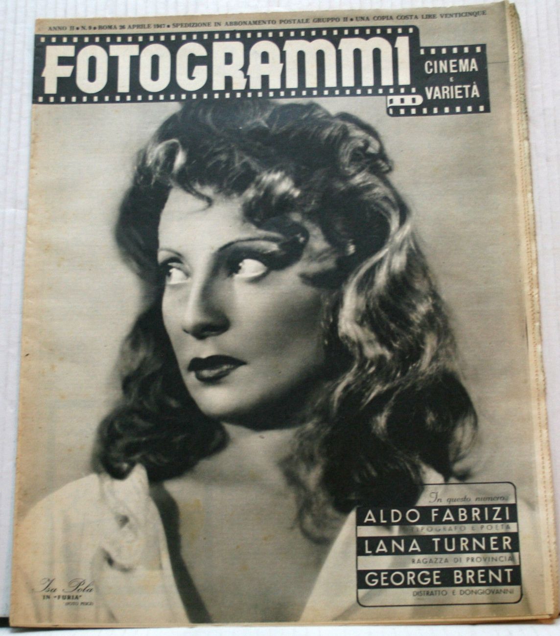 FOTOGRAMMI magazine side cover Issue 9 26 April 1947