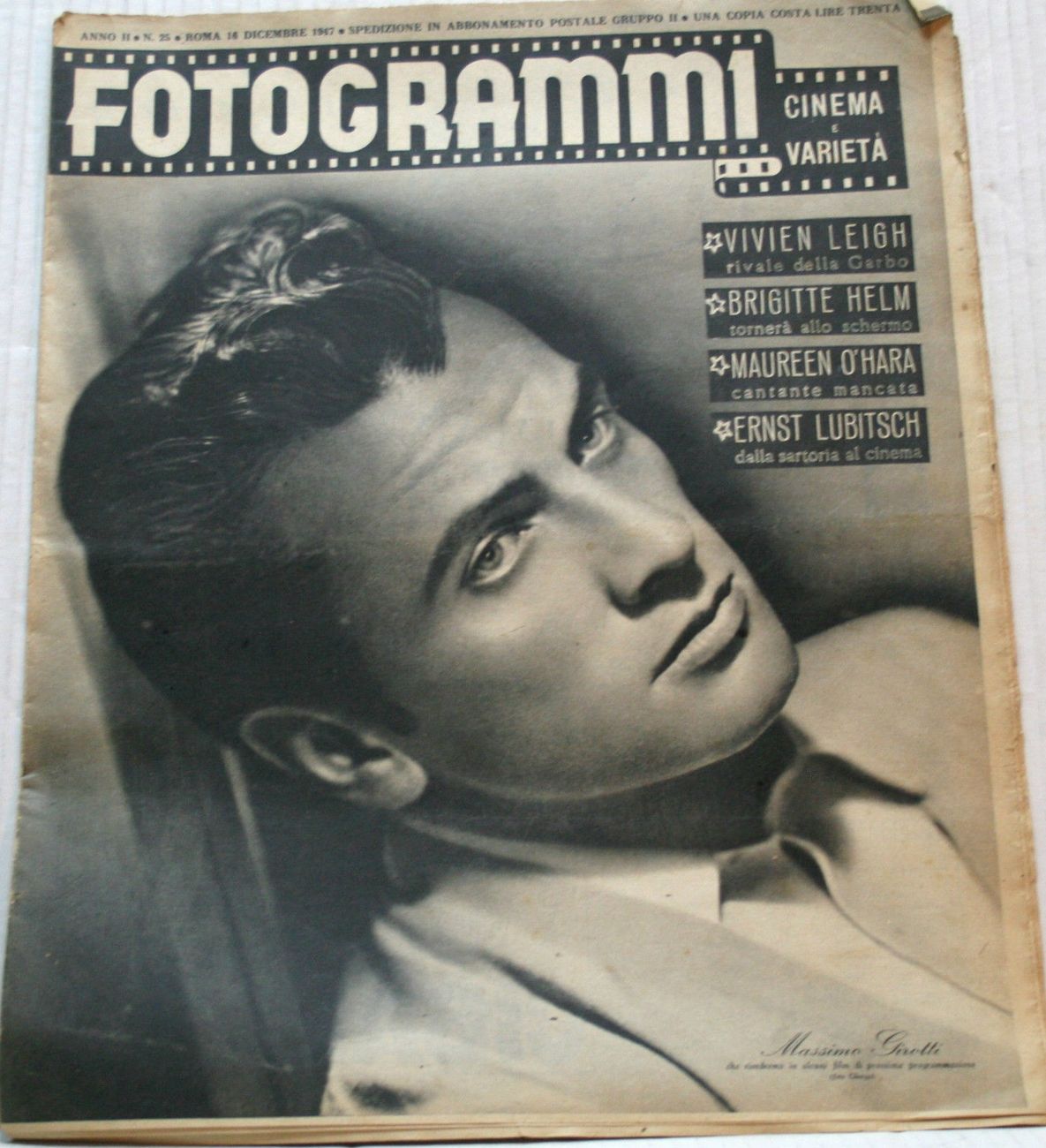 FOTOGRAMMI magazine side cover Issue 25 16 December 1947
