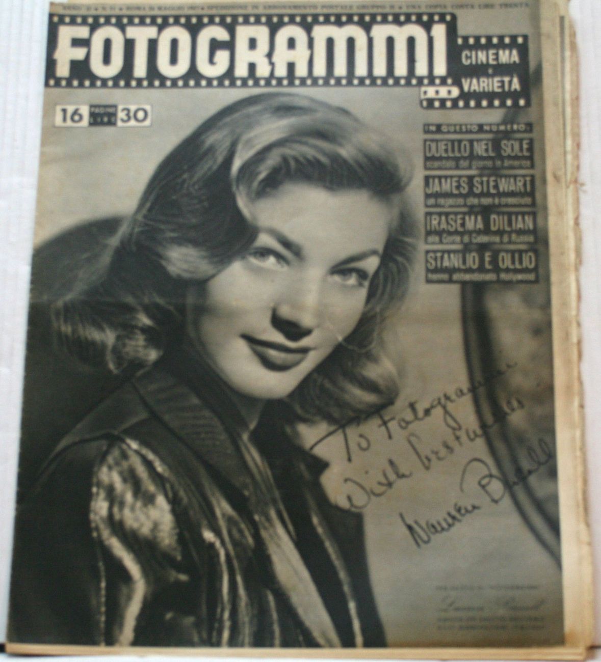 FOTOGRAMMI magazine side cover Issue 11  1947