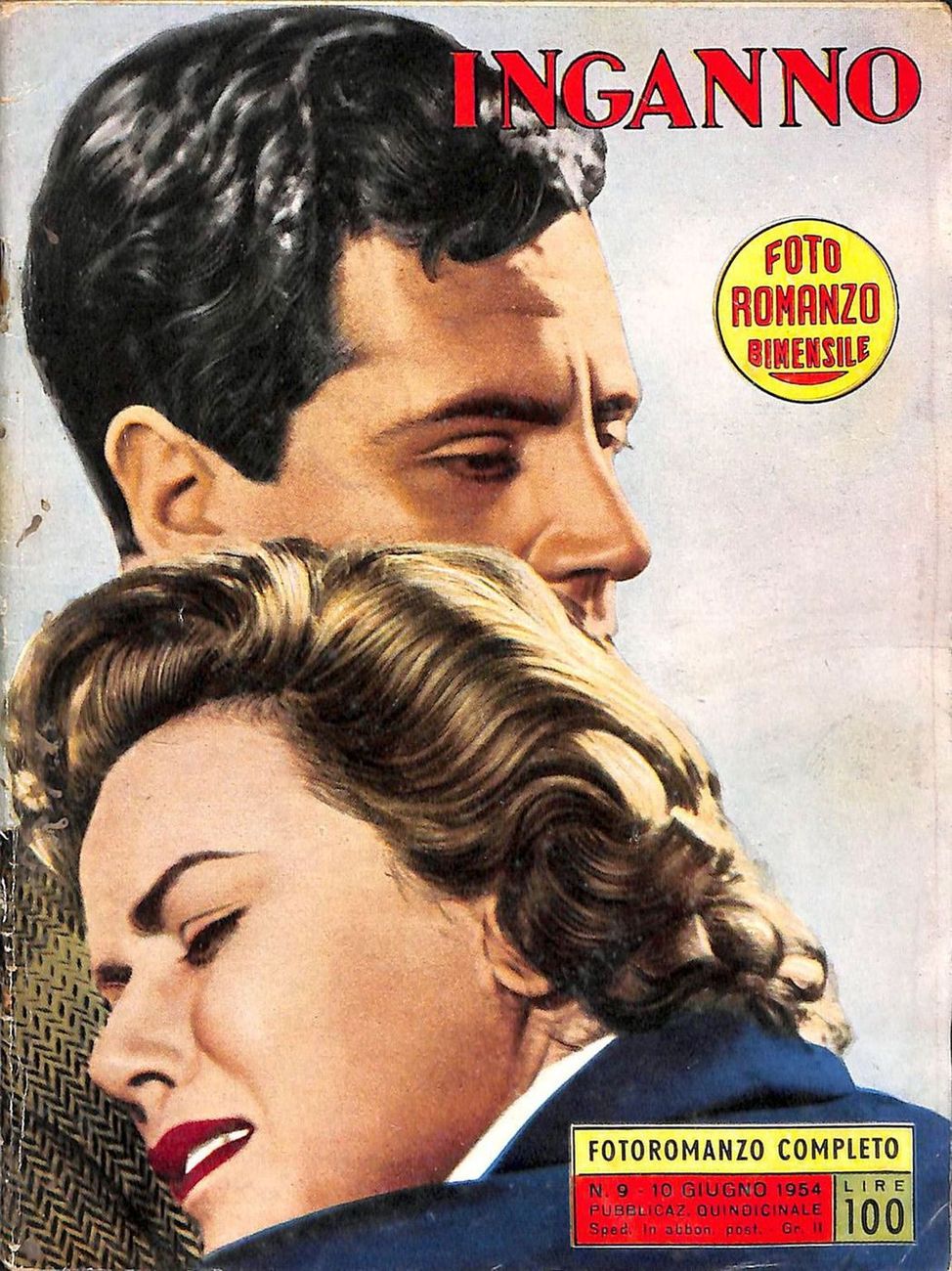 FOTO ROMANZO BIMENSILE magazine side cover Issue 9 10 June 1954