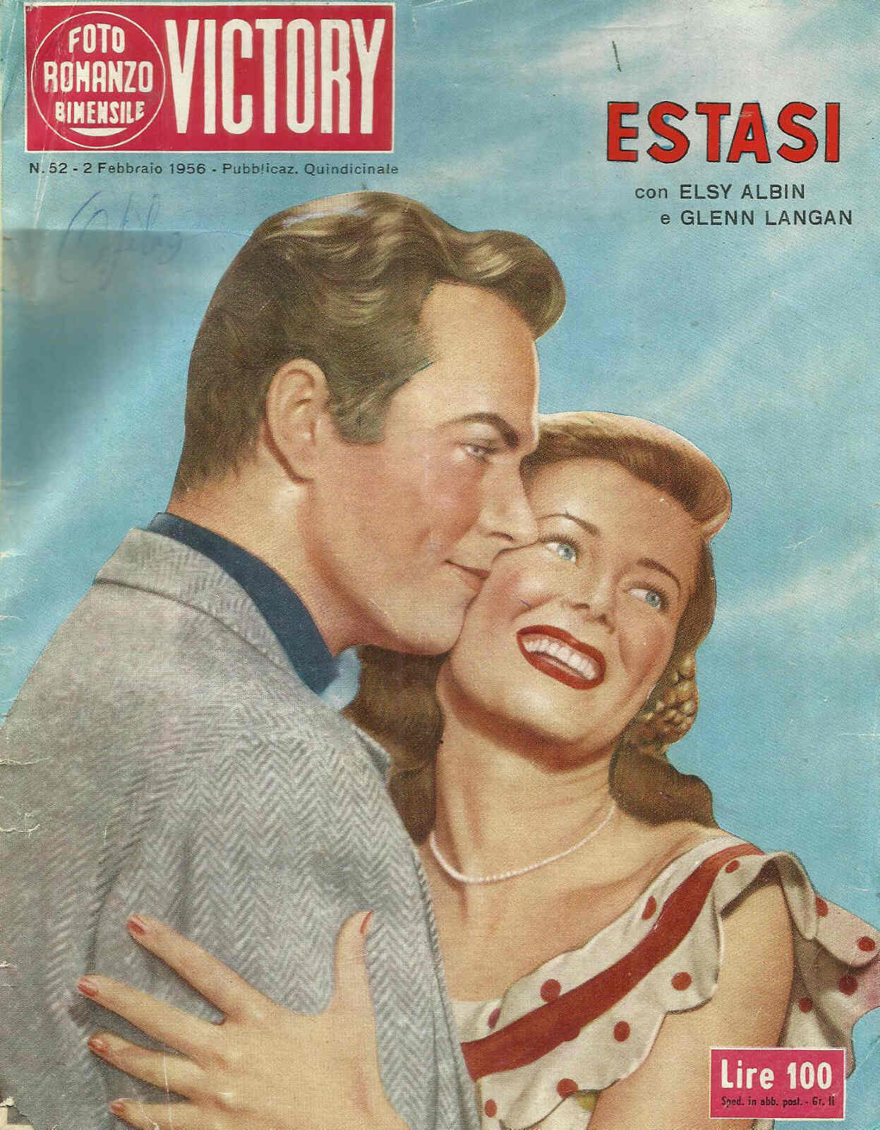FOTO ROMANZO BIMENSILE VICTORY magazine side cover Issue 52 2 February 1956