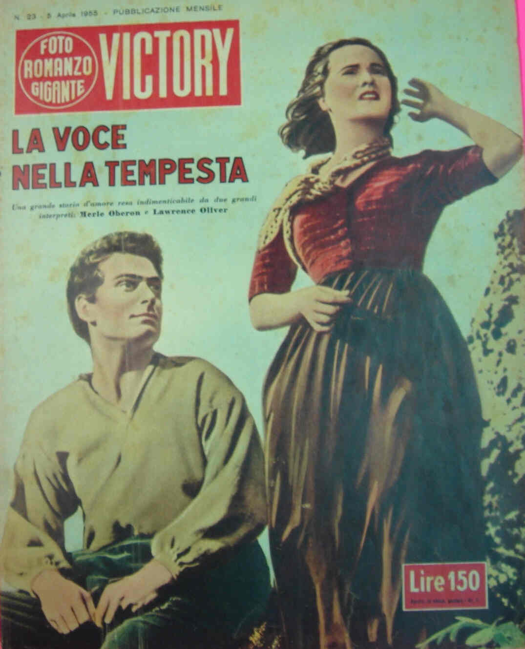 FOTO ROMANZO GIGANTE VICTORY magazine side cover Issue 23 5 April 1955