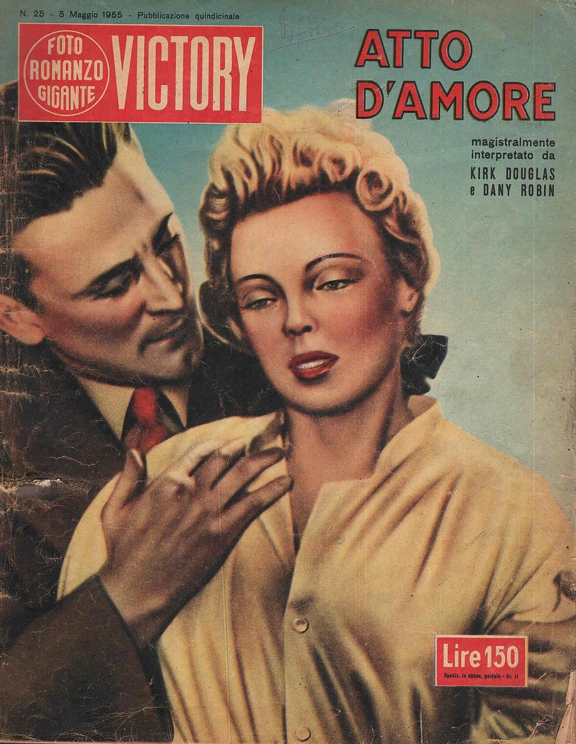 FOTO ROMANZO GIGANTE VICTORY magazine side cover Issue 25 5 May 1955