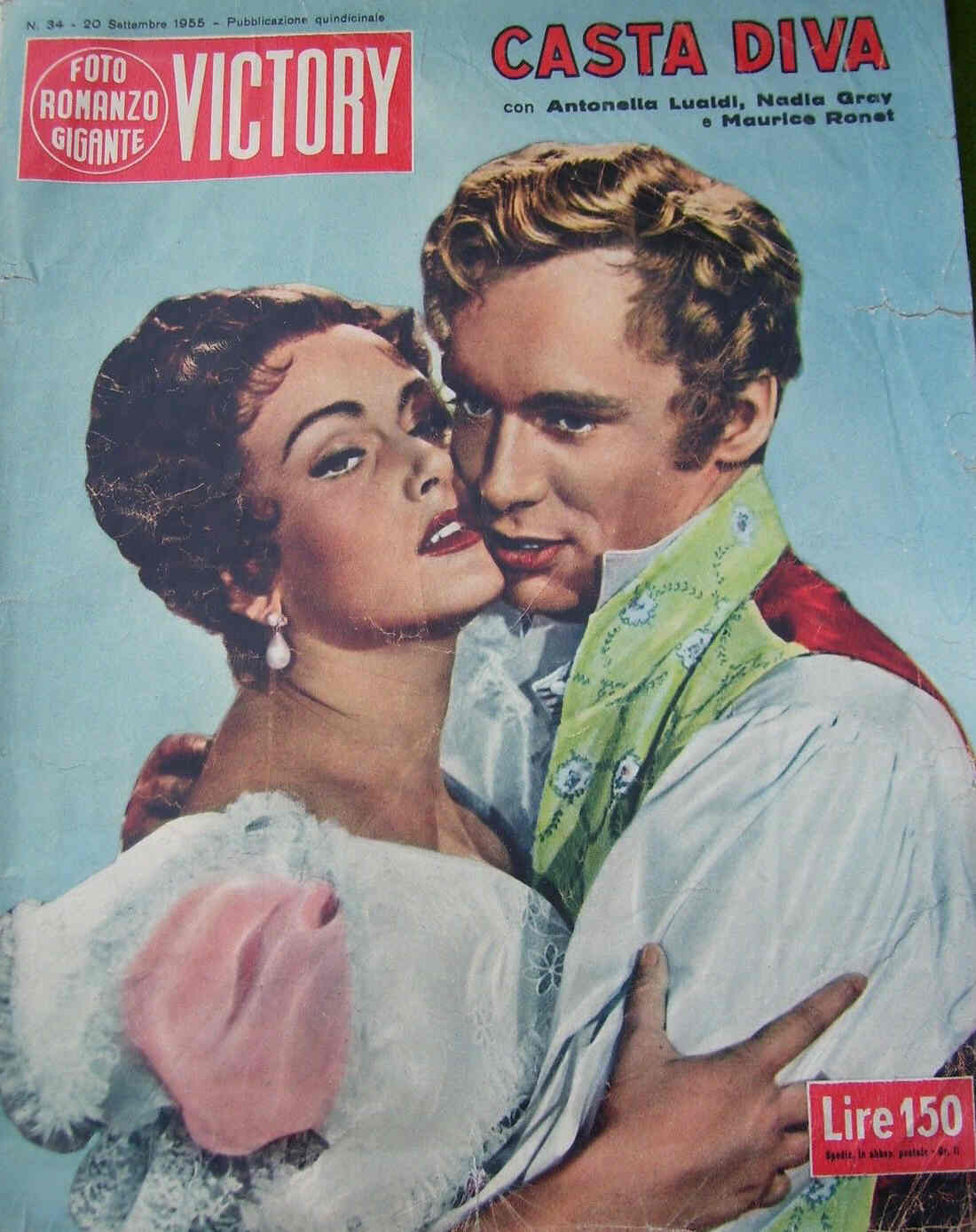FOTO ROMANZO GIGANTE VICTORY magazine side cover Issue 34 20 September 1955