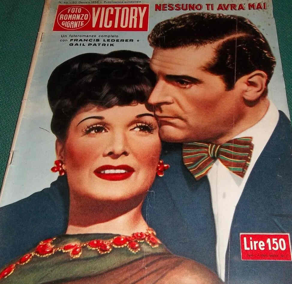 FOTO ROMANZO GIGANTE VICTORY magazine side cover Issue 42 20 January 1956