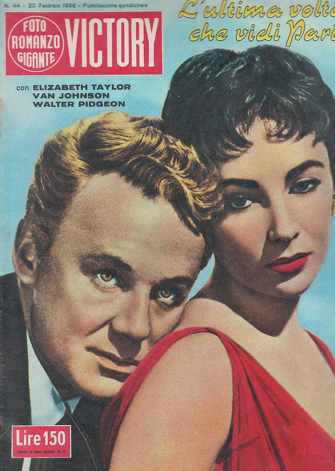 FOTO ROMANZO GIGANTE VICTORY magazine side cover Issue 44 20 February 1956