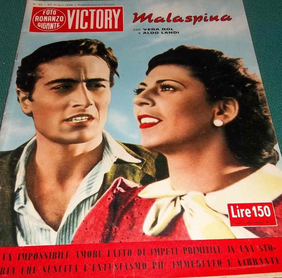 FOTO ROMANZO GIGANTE VICTORY magazine side cover Issue 52 20 June 1956