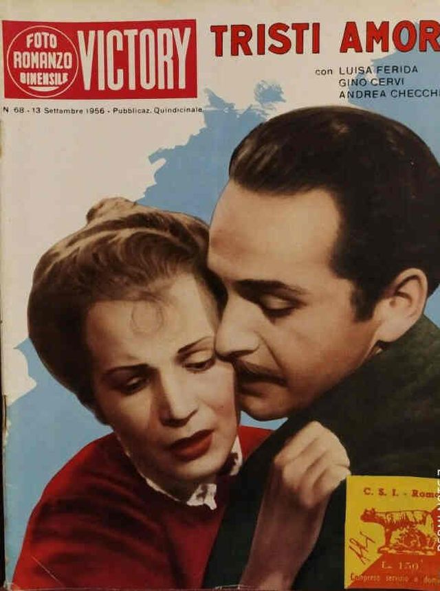 FOTO ROMANZO BIMENSILE VICTORY magazine side cover Issue 68 13 September 1956