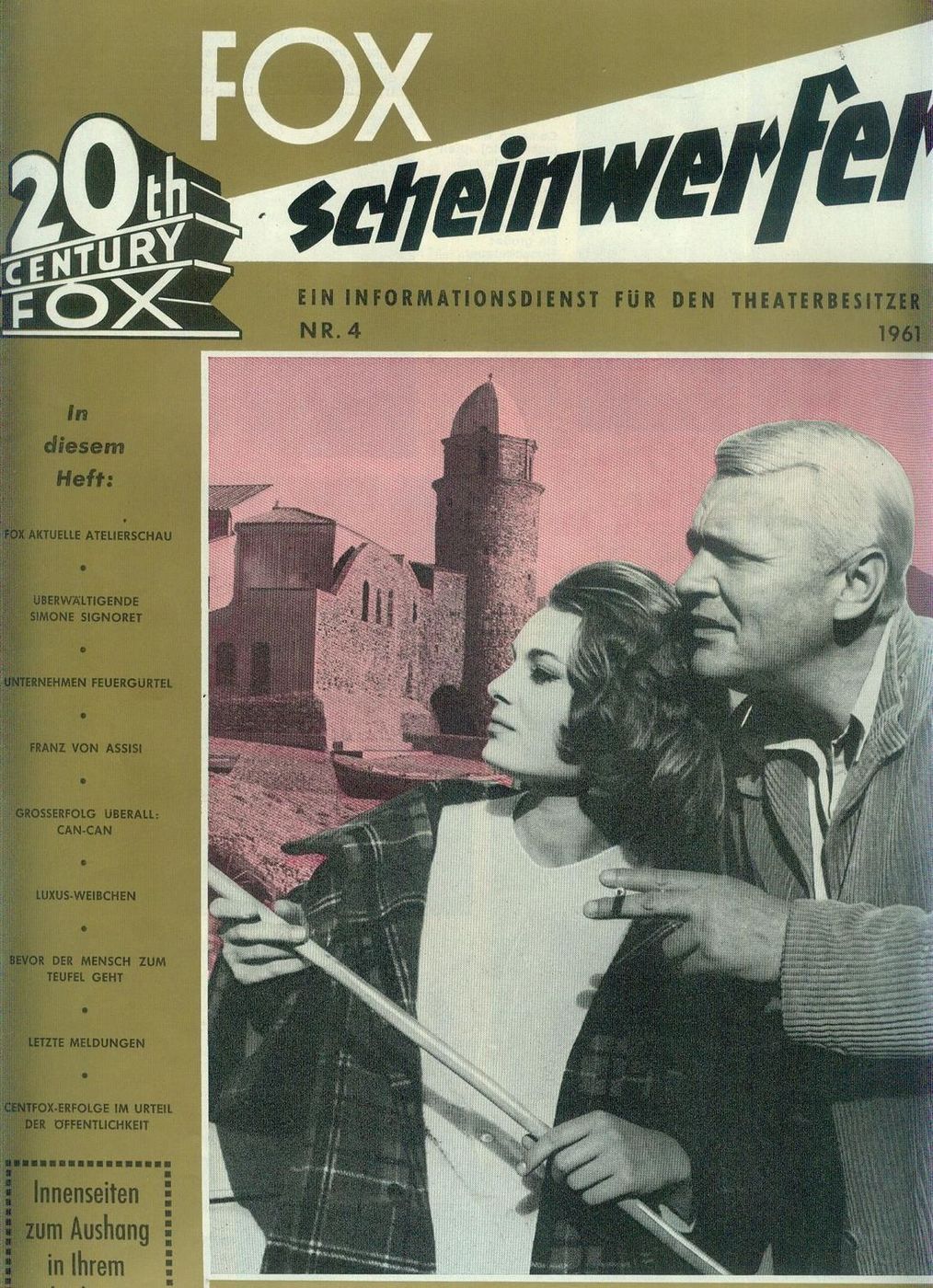 20TH CENTURY FOX SCHEINWERFER magazine side cover Issue 4   1961