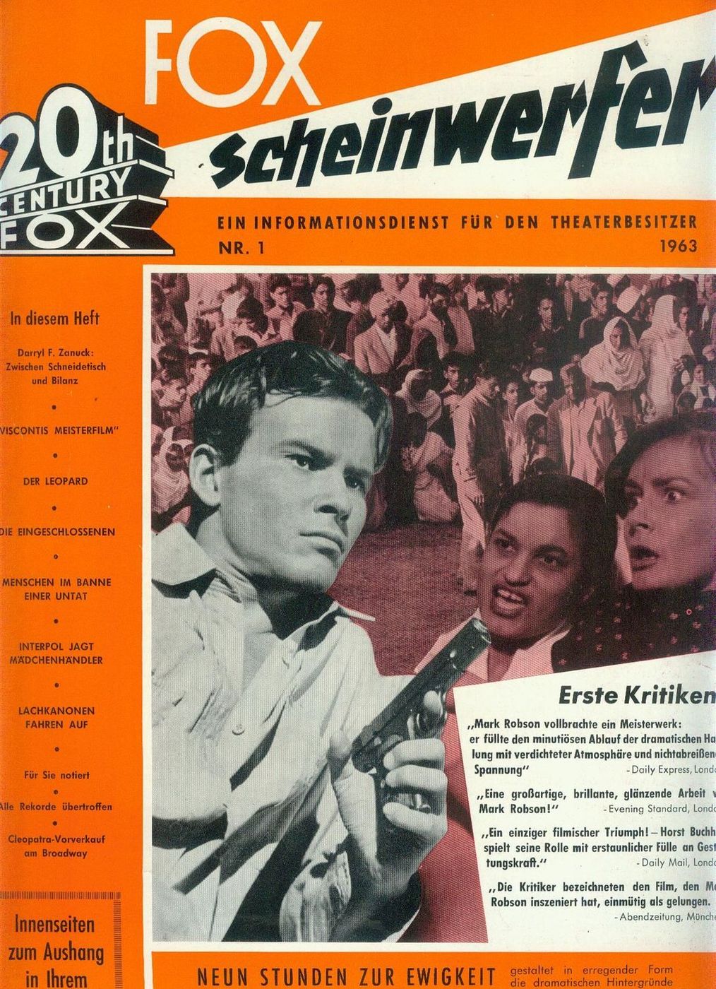 20TH CENTURY FOX SCHEINWERFER magazine side cover Issue 1   1963