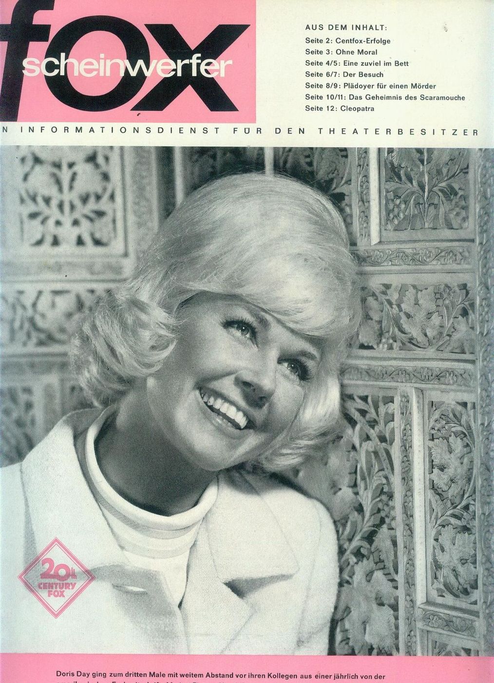 20TH CENTURY FOX SCHEINWERFER magazine side cover Issue 1   1964