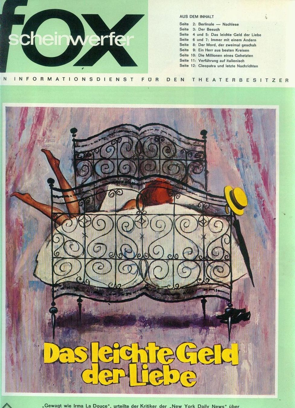 20TH CENTURY FOX SCHEINWERFER magazine side cover Issue 3   1964