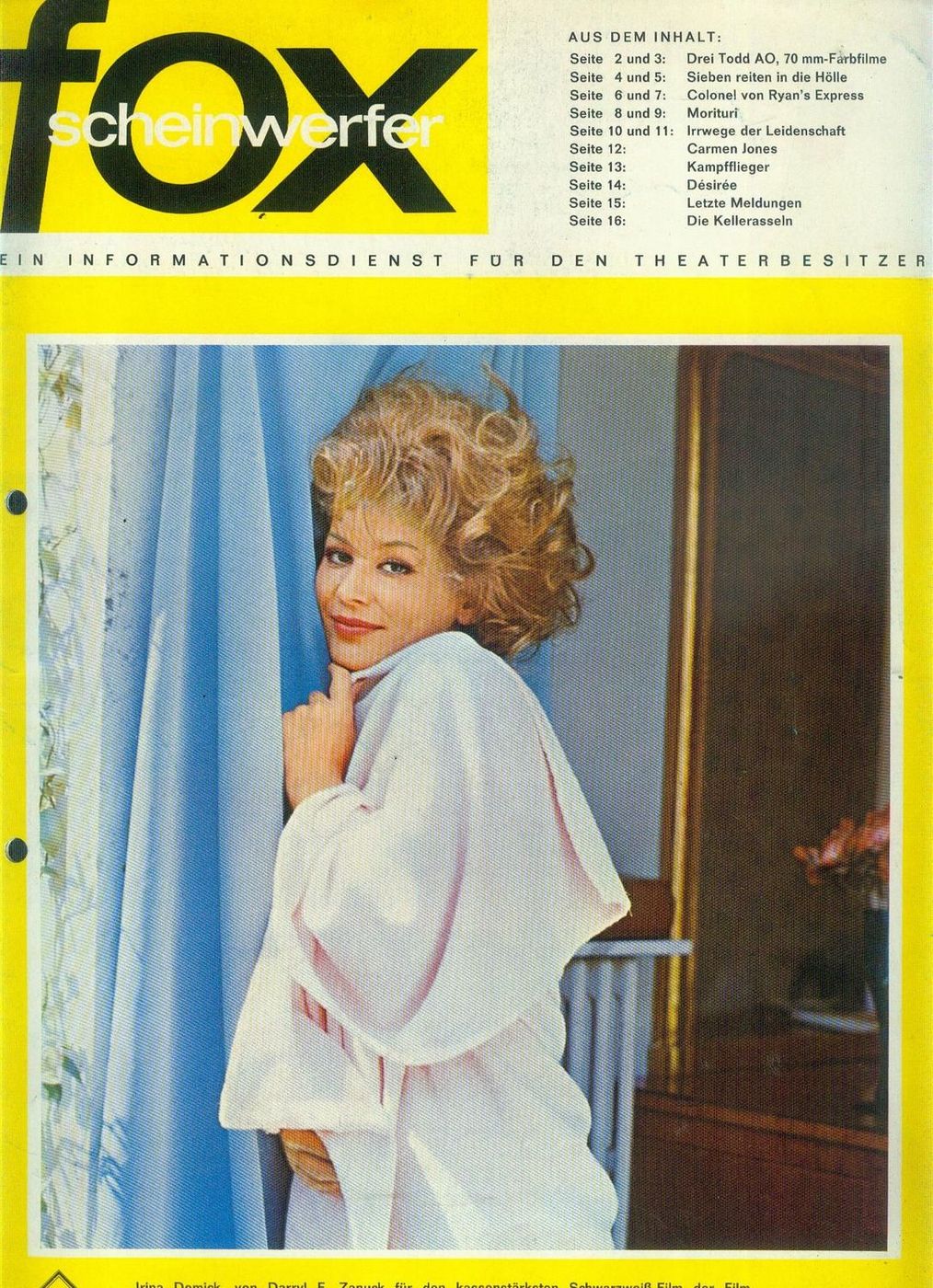 20TH CENTURY FOX SCHEINWERFER magazine side cover Issue 2   1965