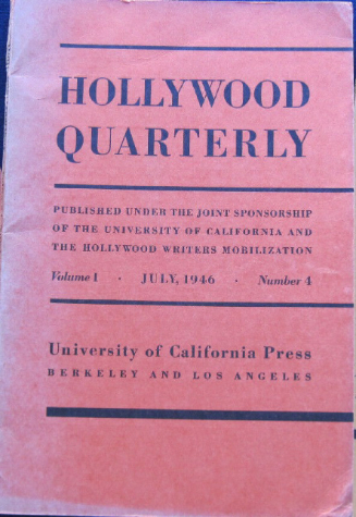 HOLLYWOOD QUARTERLY magazine side cover  Vol 1 # 4 July/August/September 1946