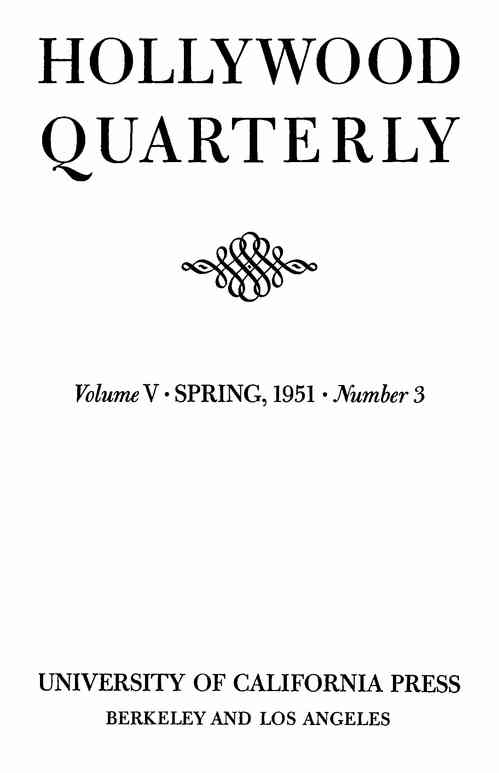 HOLLYWOOD QUARTERLY magazine side cover  Vol 5 # 3 Spring/March/April/May 1951