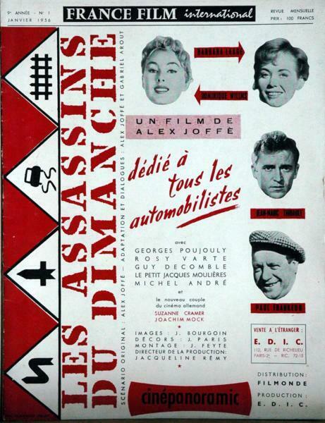 FRANCE FILM INTERNATIONAL magazine side cover  January 1956