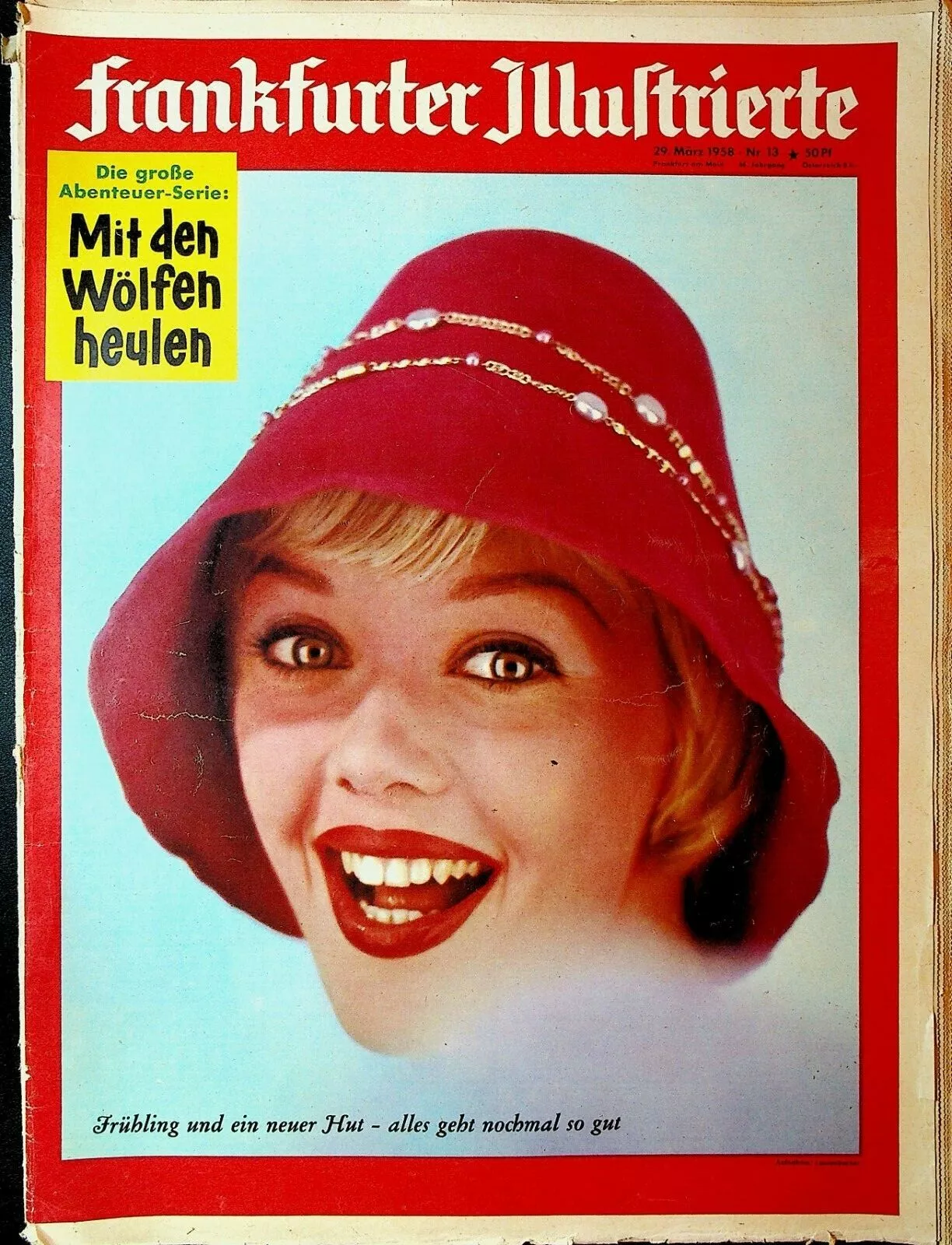 FRANKFURTER ILLUSTRIERTE magazine side cover Issue 13 29 March 1958