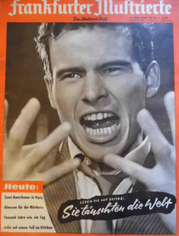 FRANKFURTER ILLUSTRIERTE magazine side cover Issue 12 22 March 1958
