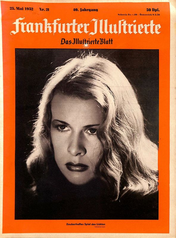 FRANKFURTER ILLUSTRIERTE magazine side cover Issue 21 25 May 1952