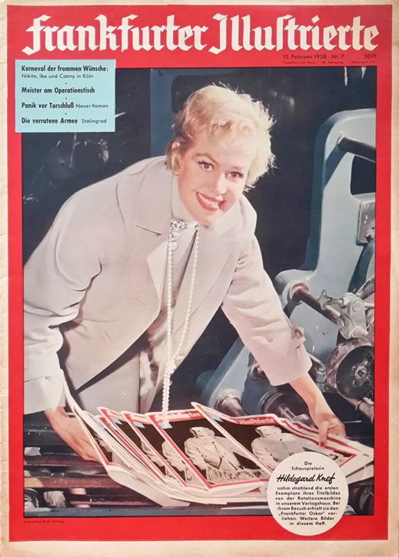 FRANKFURTER ILLUSTRIERTE magazine side cover Issue 7 15? February 1958