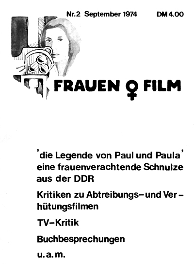 FRAUEN UND FILM magazine side cover Issue 2 September 1974