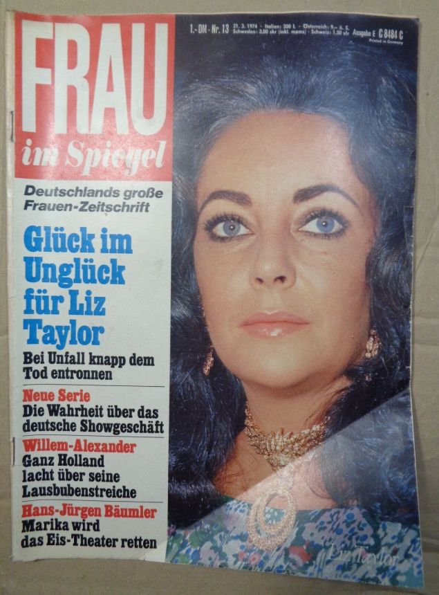 FRAU IM SPIEGEL magazine side cover Issue 13 21 March 1974