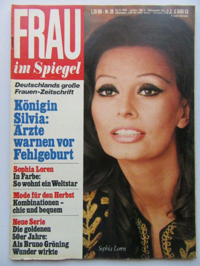 FRAU IM SPIEGEL magazine side cover Issue 39 16 September 1976