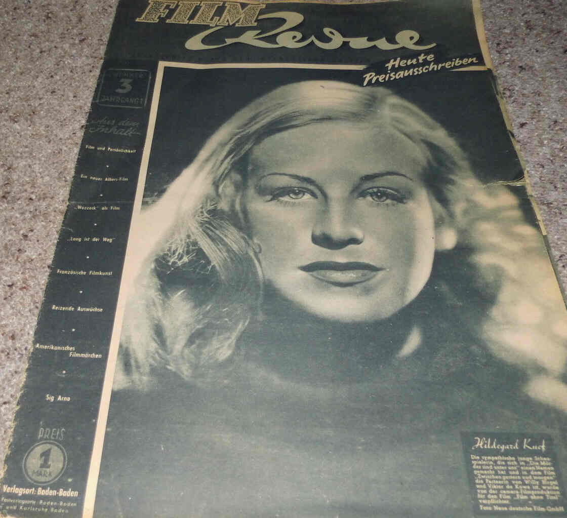 FILM REVUE magazine side cover Issue 3  1947