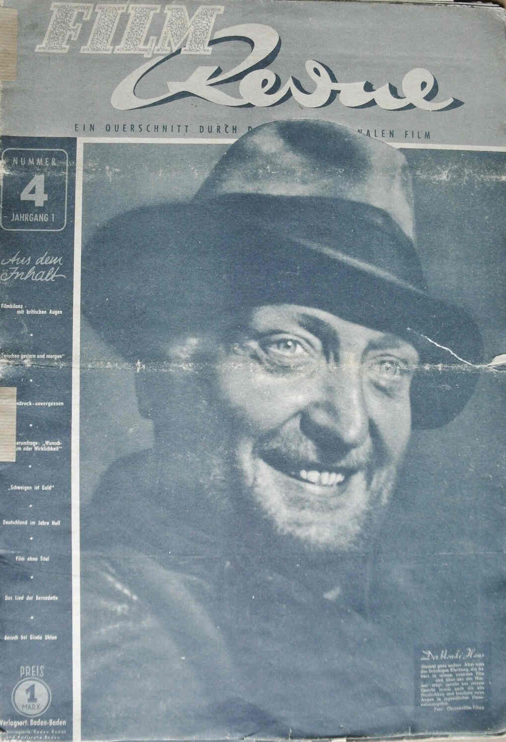 FILM REVUE magazine side cover Issue 4  1947