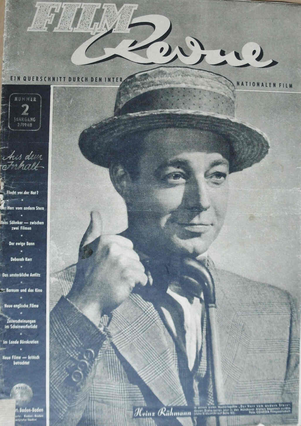FILM REVUE magazine side cover Issue 2  1948