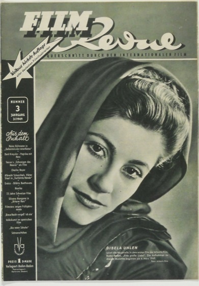 FILM REVUE magazine side cover Issue 3  1949