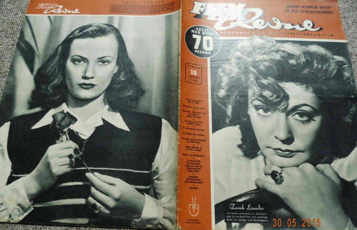 FILM REVUE magazine side cover Issue 15  1949