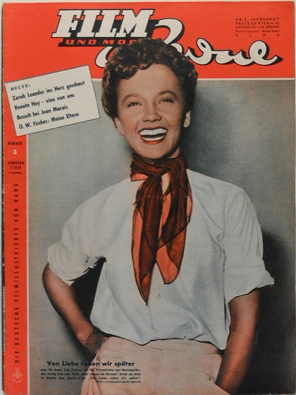 FILM REVUE magazine side cover Issue 3  1953