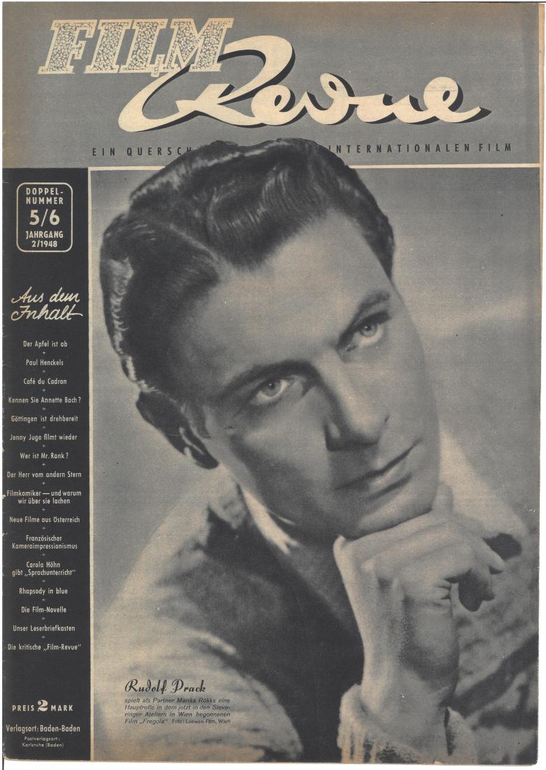 FILM REVUE magazine side cover Issue 5/6  1948