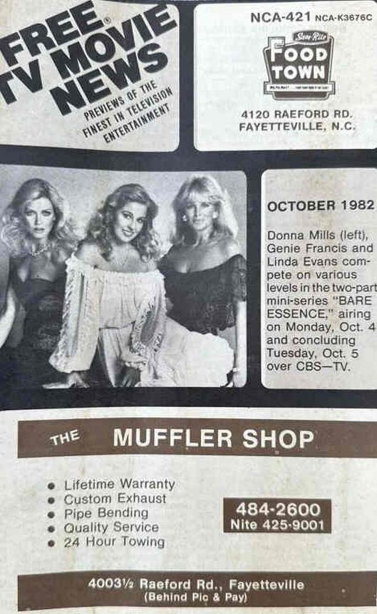 FREE TV MOVIE NEWS magazine side cover  October 1982
