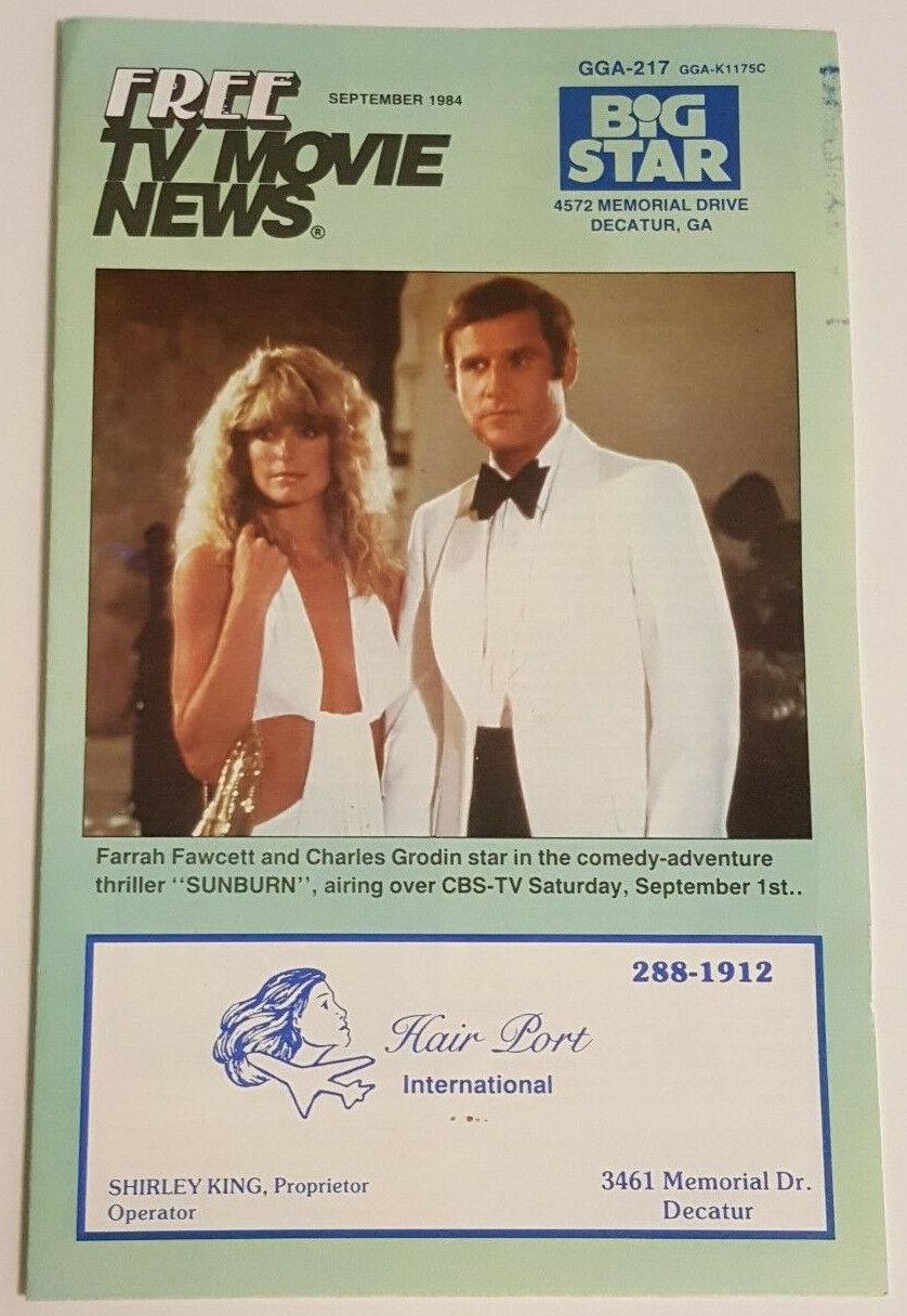 FREE TV MOVIE NEWS magazine side cover  September 1984