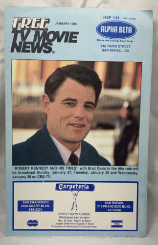 FREE TV MOVIE NEWS magazine side cover  January 1985
