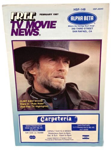 FREE TV MOVIE NEWS magazine side cover  February 1987