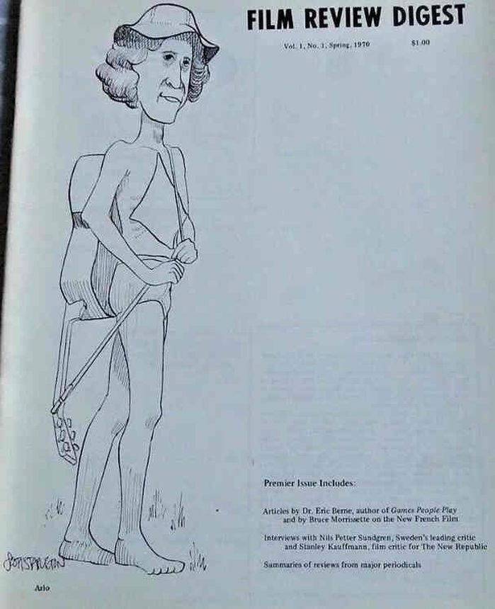 FILM REVIEW DIGEST 1970 magazine side cover Issue 1 Spring 1970