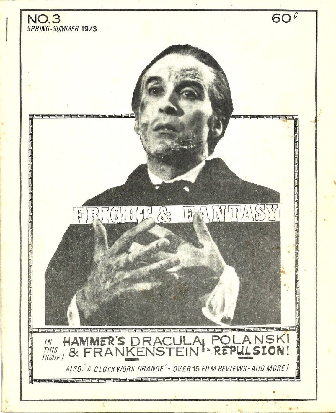 FRIGHT AND FANTASY magazine side cover Issue 3 Spring/Summer 1973