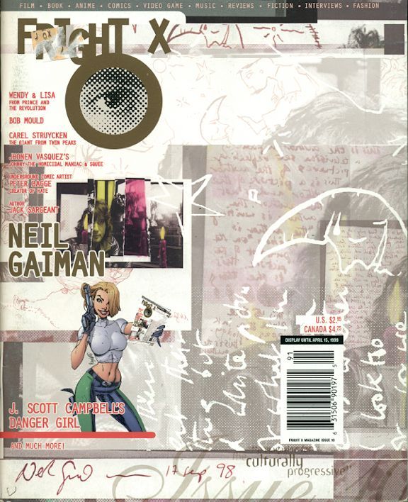 FRIGHT X magazine side cover Issue 10 March 1999