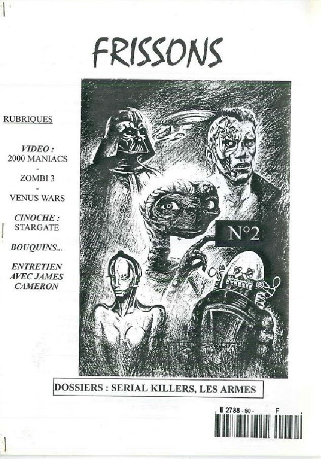 FRISSONS 90s magazine side cover Issue 2 May 1995