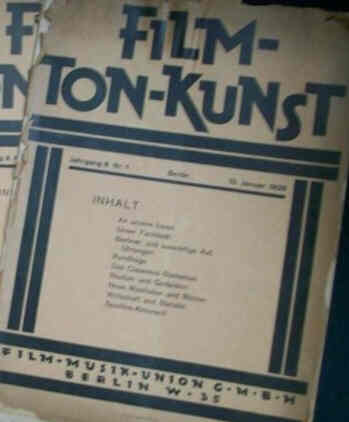 FILM-TON-KUNST magazine side cover 16 January 1928