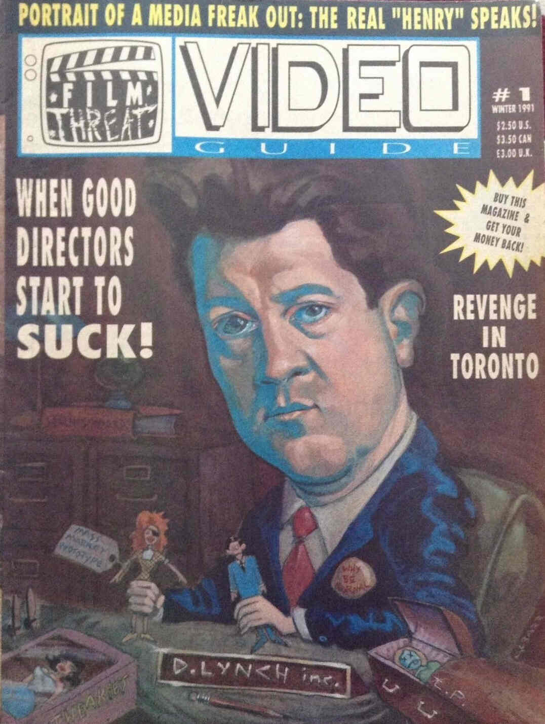 FILM THREAT VIDEO GUIDE magazine side cover Issue 1 Winter 1991