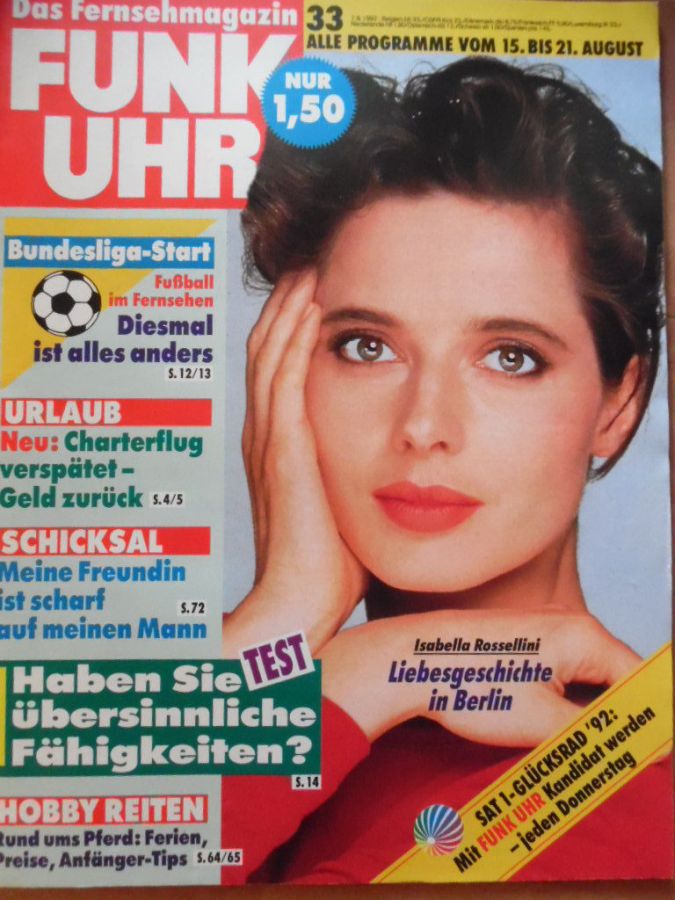 FUNK UHR magazine side cover Issue 33 15 August 1992