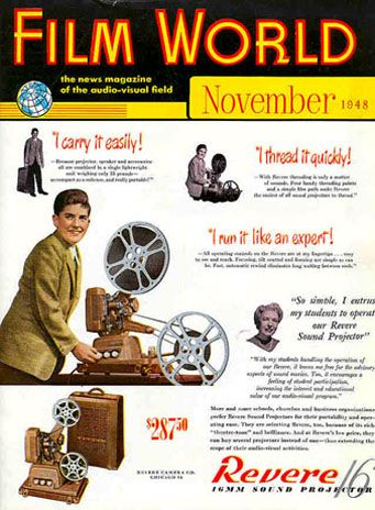 FILM WORLD AND AV WORLD NEWS magazine side cover November 1948