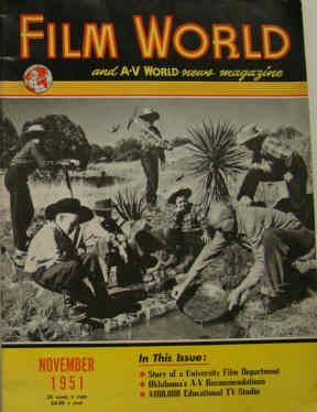 FILM WORLD AND AV WORLD NEWS magazine side cover November 1951