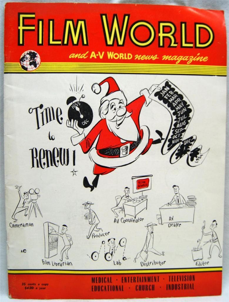 FILM WORLD AND AV WORLD NEWS magazine side cover December 1953