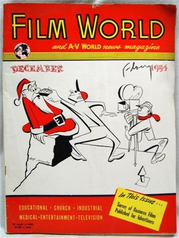 FILM WORLD AND AV WORLD NEWS magazine side cover December 1954
